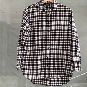 Madewell | Plaid black/white flannel shirt